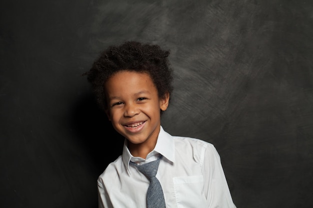 Happy African American black child boy smiling portrait