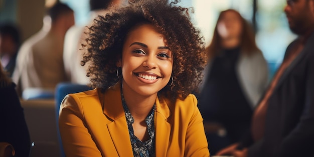 Happy African American businesswoman