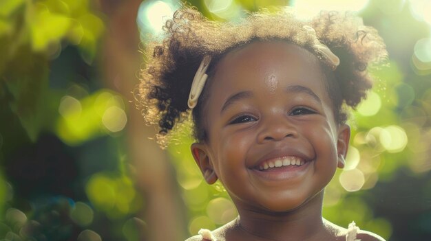 Photo happy african american little girl