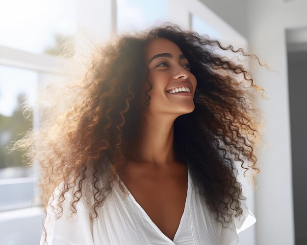 写真 幸せなアフリカ系アメリカ人女性