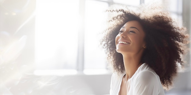 Photo happy african american woman