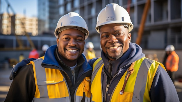 A happy african workers