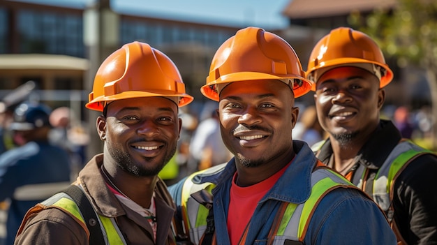 Photo a happy african workers