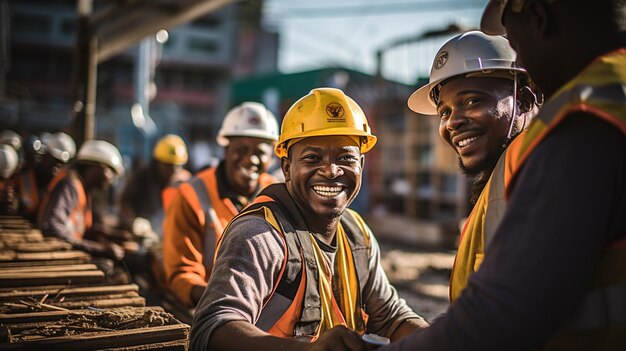 Photo a happy african workers