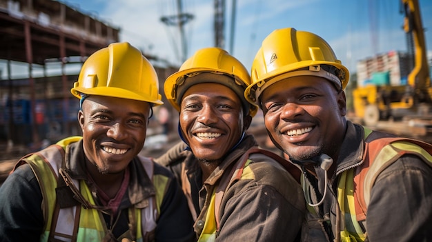 A happy african workers