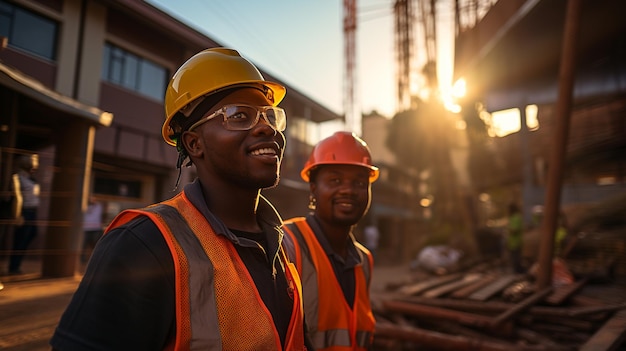 A happy african workers