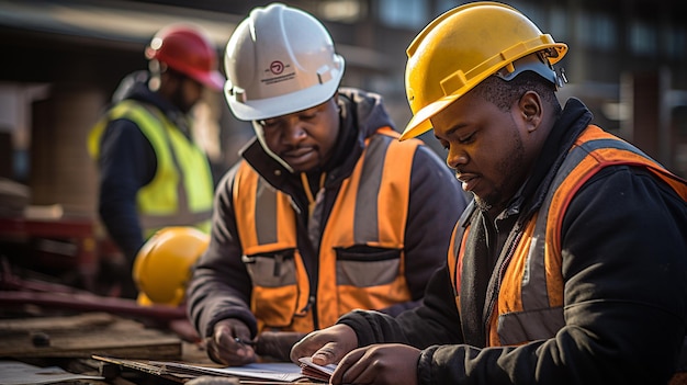 A happy african workers