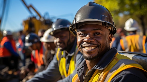 Photo a happy african workers