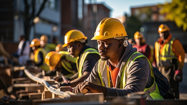 A happy african workers