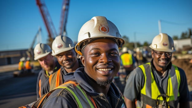 A happy african workers