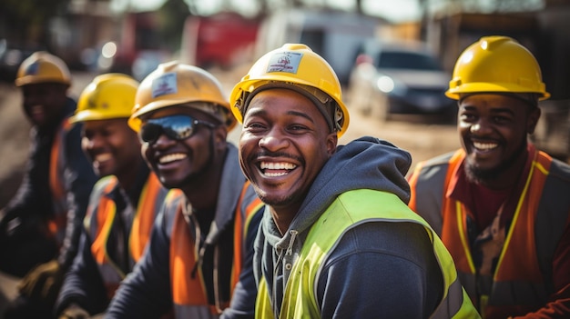 A happy african workers