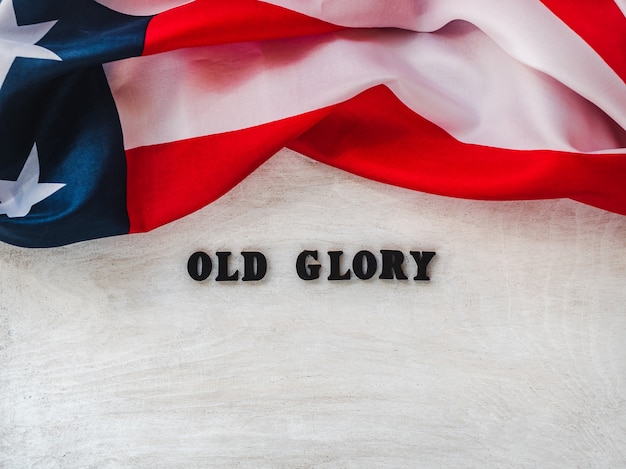 Happy American Flag day. Close-up, top view