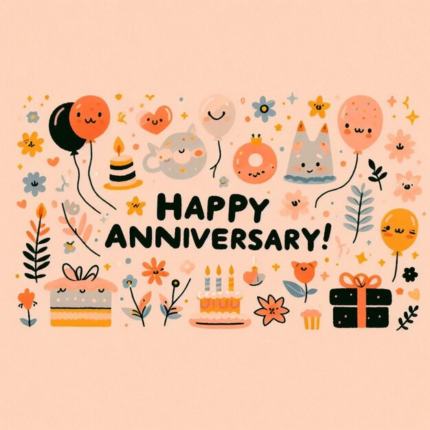 Photo happy anniversary illustration
