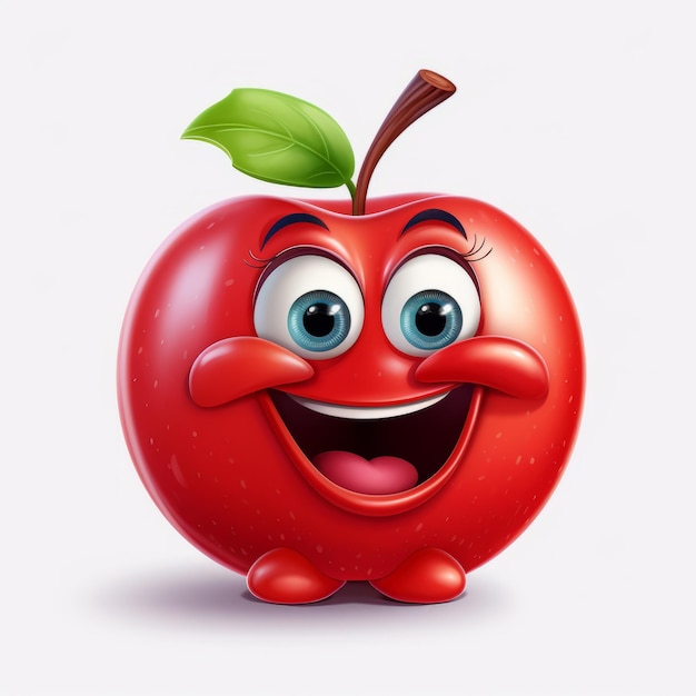 Happy Apple Cartoon Mascot