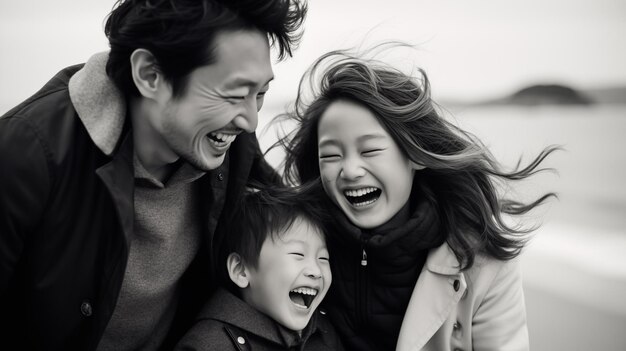 happy asian family