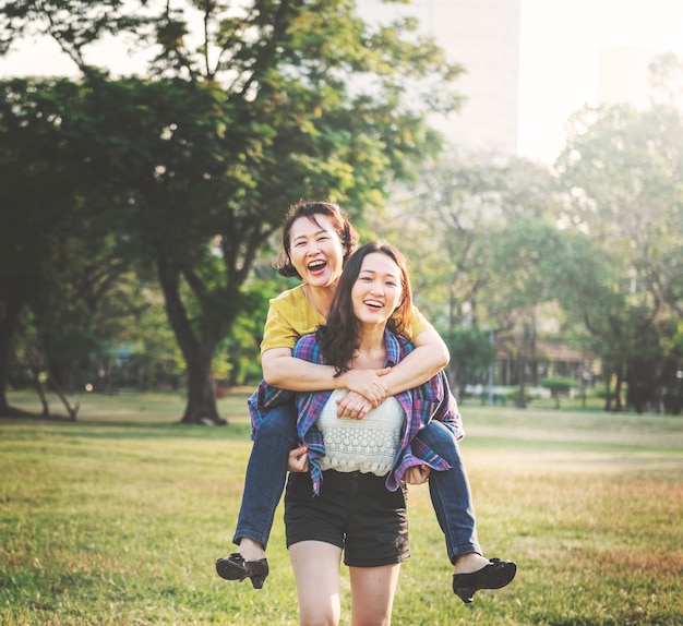 Happy Asian family