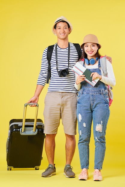 Happy Asian travelers