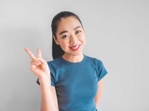 Happy Asian woman with smile and laugh face.