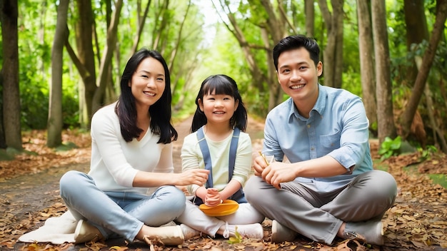 Photo happy attractive young asian family portrait healthy harmony in life family day concept asian famil