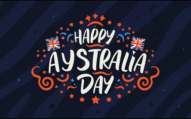 Happy australia day background dark fantasy illustration poster