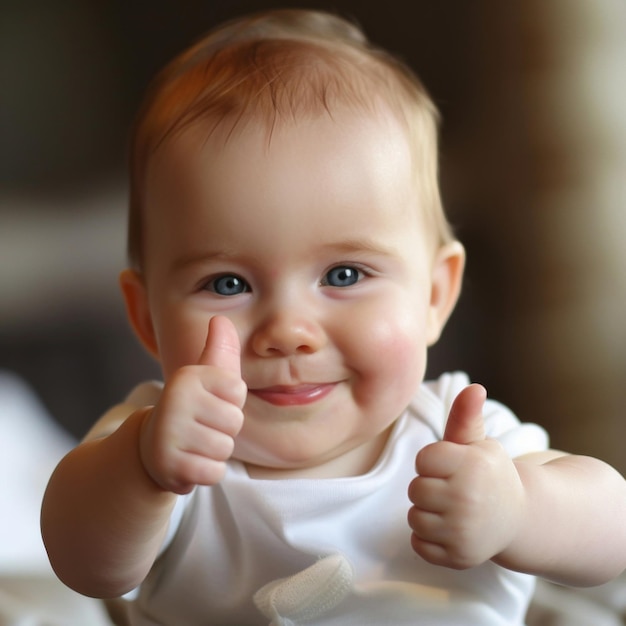 Happy Baby Giving Thumbs Up