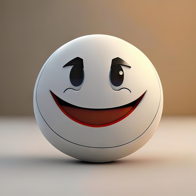 Photo happy ball character generative ai