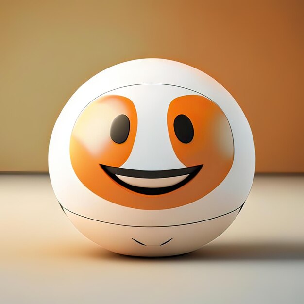 Photo happy ball character generative ai