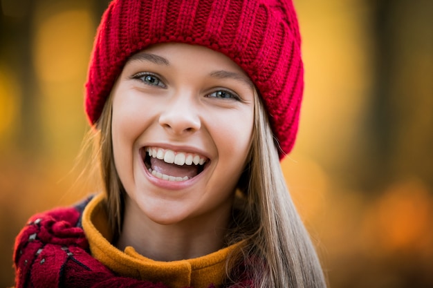 Happy beautiful girl laughing