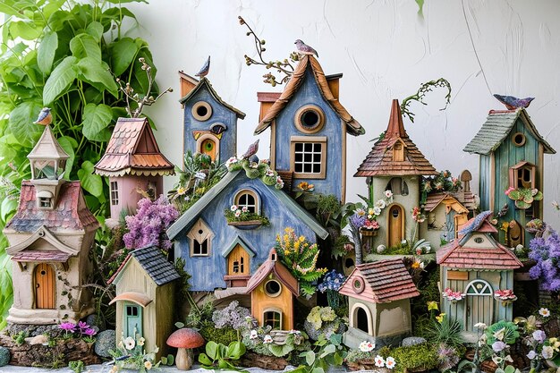 Photo happy bird house generated by ai