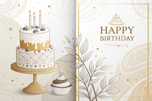 happy birthday background design banner template