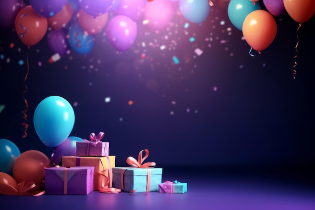 Happy Birthday Background Illustration AI GenerativexA