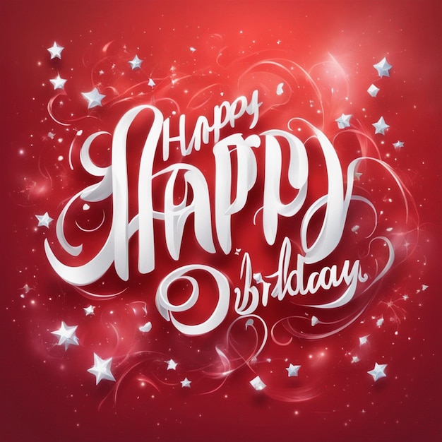 Happy birthday background with 3D white writing wallpaper
