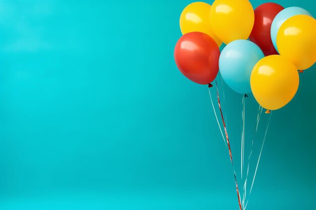 happy birthday balloon with space for text on a blue background