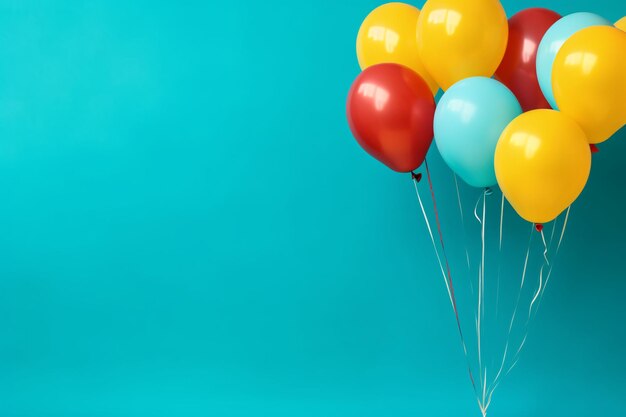 happy birthday balloon with space for text on a blue background