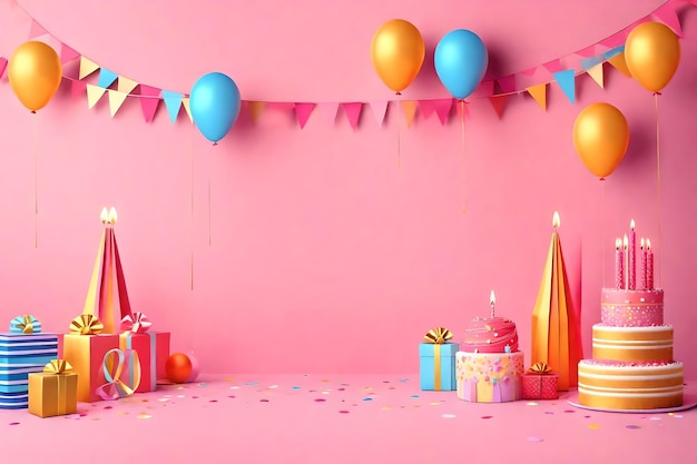 생일 케이크 풍선  ⁇ 불과 콘페티
