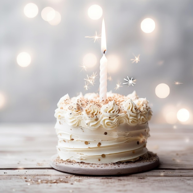 Happy birthday cake with candles