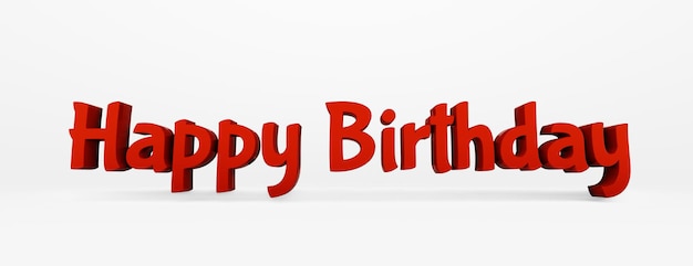 Happy Birthday calligraphic phrase on white background 3d illustration