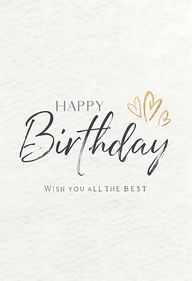 Photo a happy birthday card with a gold flower on it