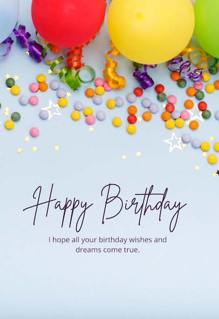 Happy Birthday Concept Line Art Style Achtergrondontwerp voor webpagina Banner Poster Print enz.