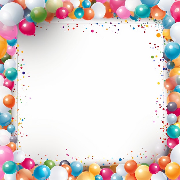 Photo happy birthday frame with copy space text generative in ai