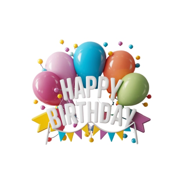 happy birthday icon isolated on white background