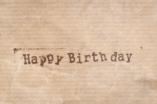 Счастливого дня рождения Печать чернилами на крафт-бумаге Полная рамка