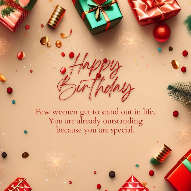 Photo happy birthday invitation card and instagram social media post background