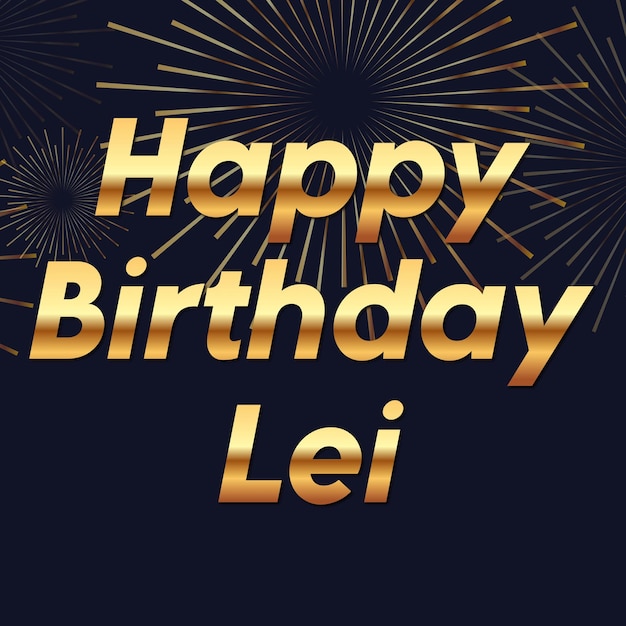 Happy Birthday Lei Gold Confetti Cute Balloon Card Photo Text Effect