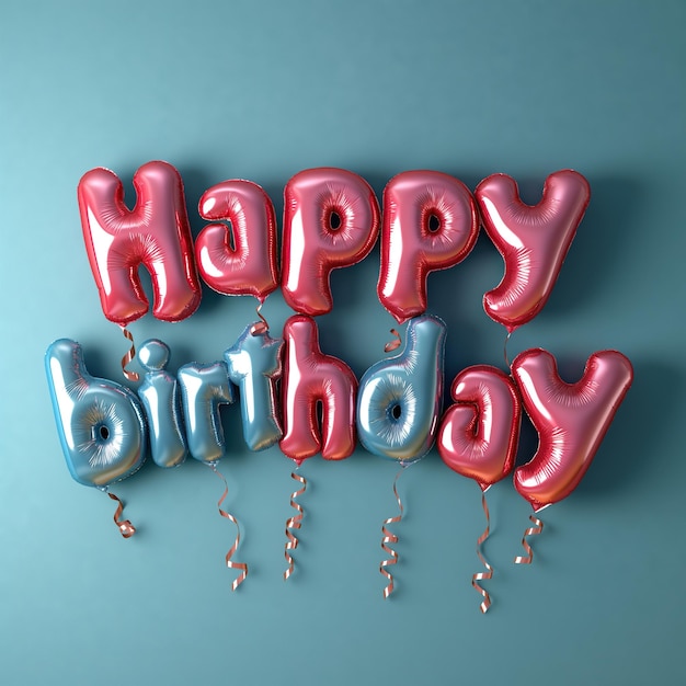 Photo happy birthday made of balloon letters