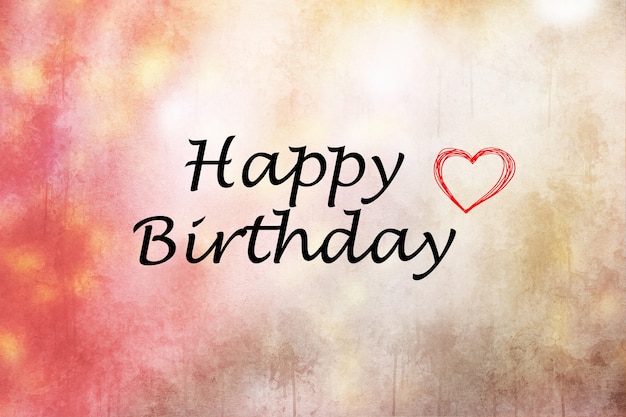 Happy birthday message on coloured background