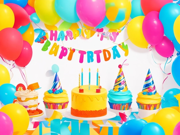 Happy Birthday party background generative AI