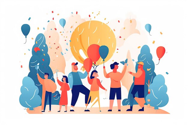 Happy Birthday Party illustration Idea Generative AI