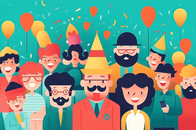Иллюстрация к вечеринке с днем рождения Идея Генеративный ИИ