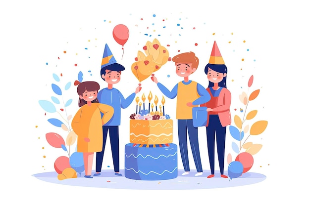 Happy Birthday Party illustration Idea Generative AI